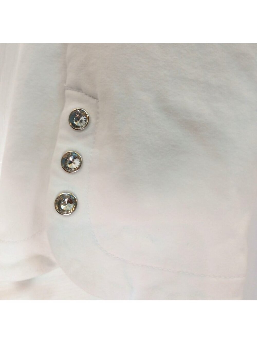 Dream Jeannes By Quacker Factory Capri Pants XXS White Pull-On Rhinestone #I-6 - Picture 6 of 10